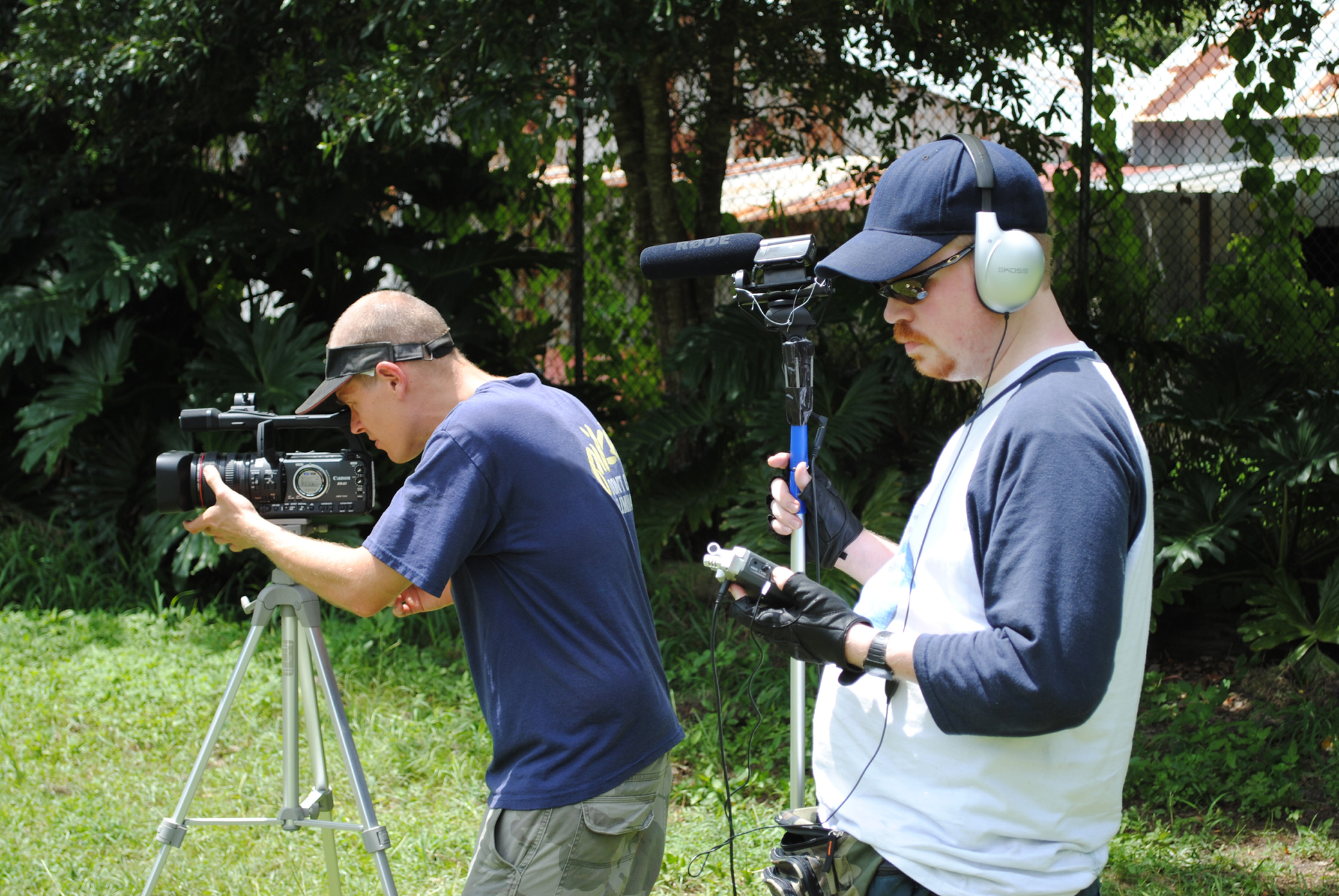Director of Photography Curt Wiser and Sound Recorder Curtis Norton on the set of 