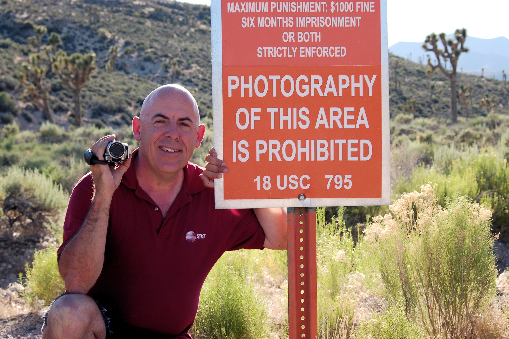 Near Area 51, Nevada, June 2011. Glenn is not just defying authority: He has thoroughly researched 