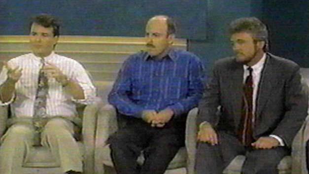 Glenn Campbell appearing on the Montel Williams Show in 1994 regarding Area 51. His nemesis, a claimed clairvoyant, sits to his right.