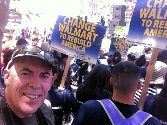 Glenn at an anti-Walmart protest in Chinatown, Los Angeles, June 2012 (filming the protest but not really taking a stand)