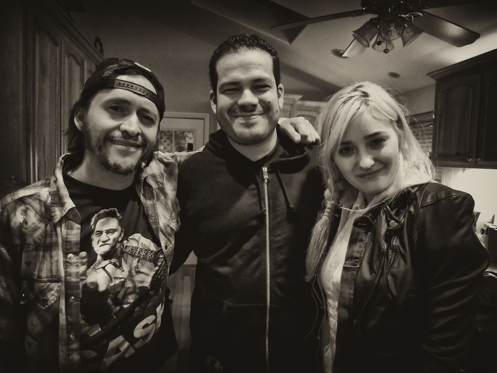 With Director Clifton Collins Jr. and actress AJ Michalka during filming of 