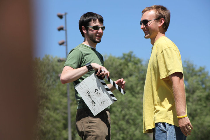 Brenden on location, with (Director) Steve Greene, of Immaculate Misperceptions.