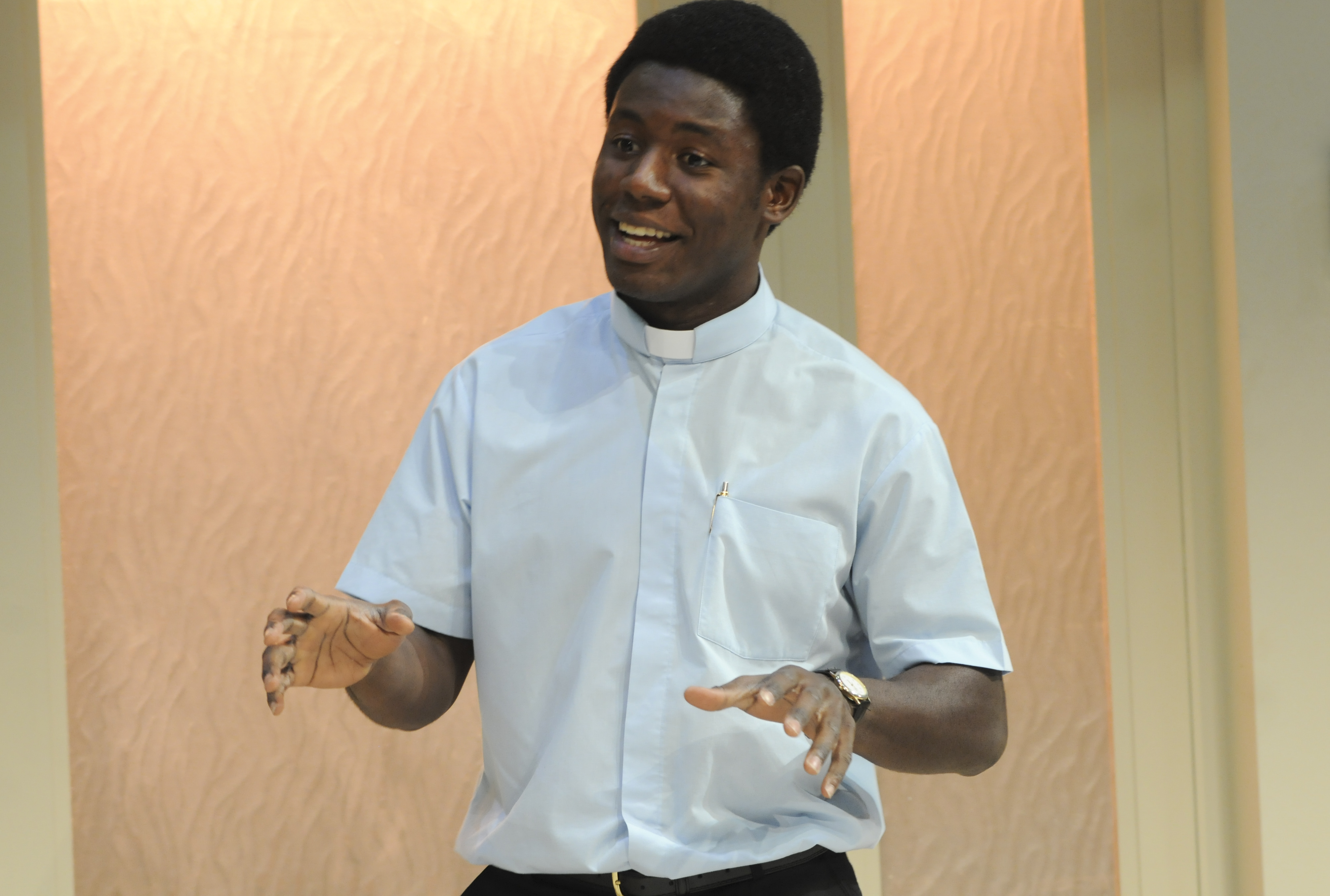 Pacharo Mzembe as Father Ezikiel in [Gwen In Purgatory]
