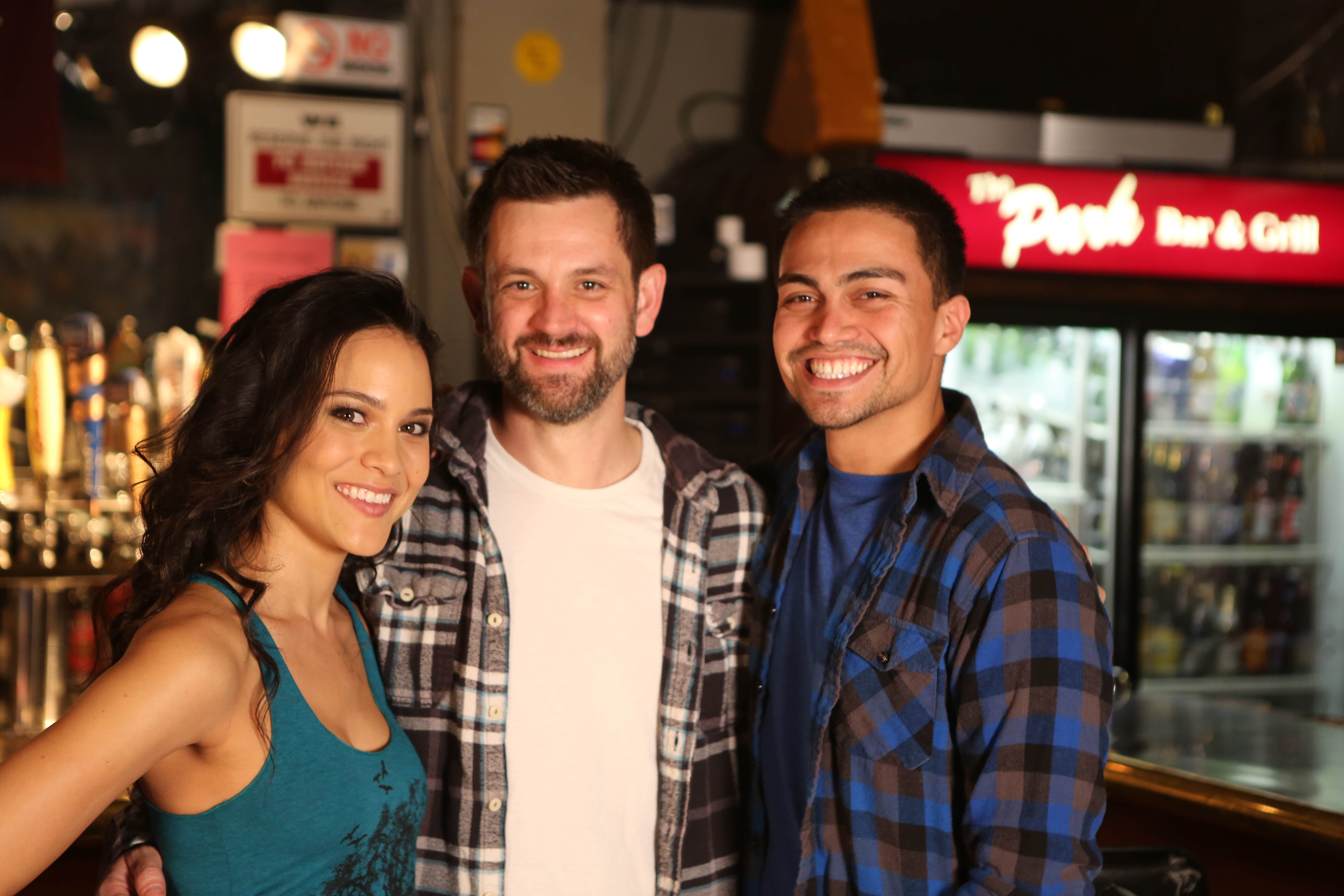 Maya Stojan, Rene Moran, Sean Robert Olson on the set of 