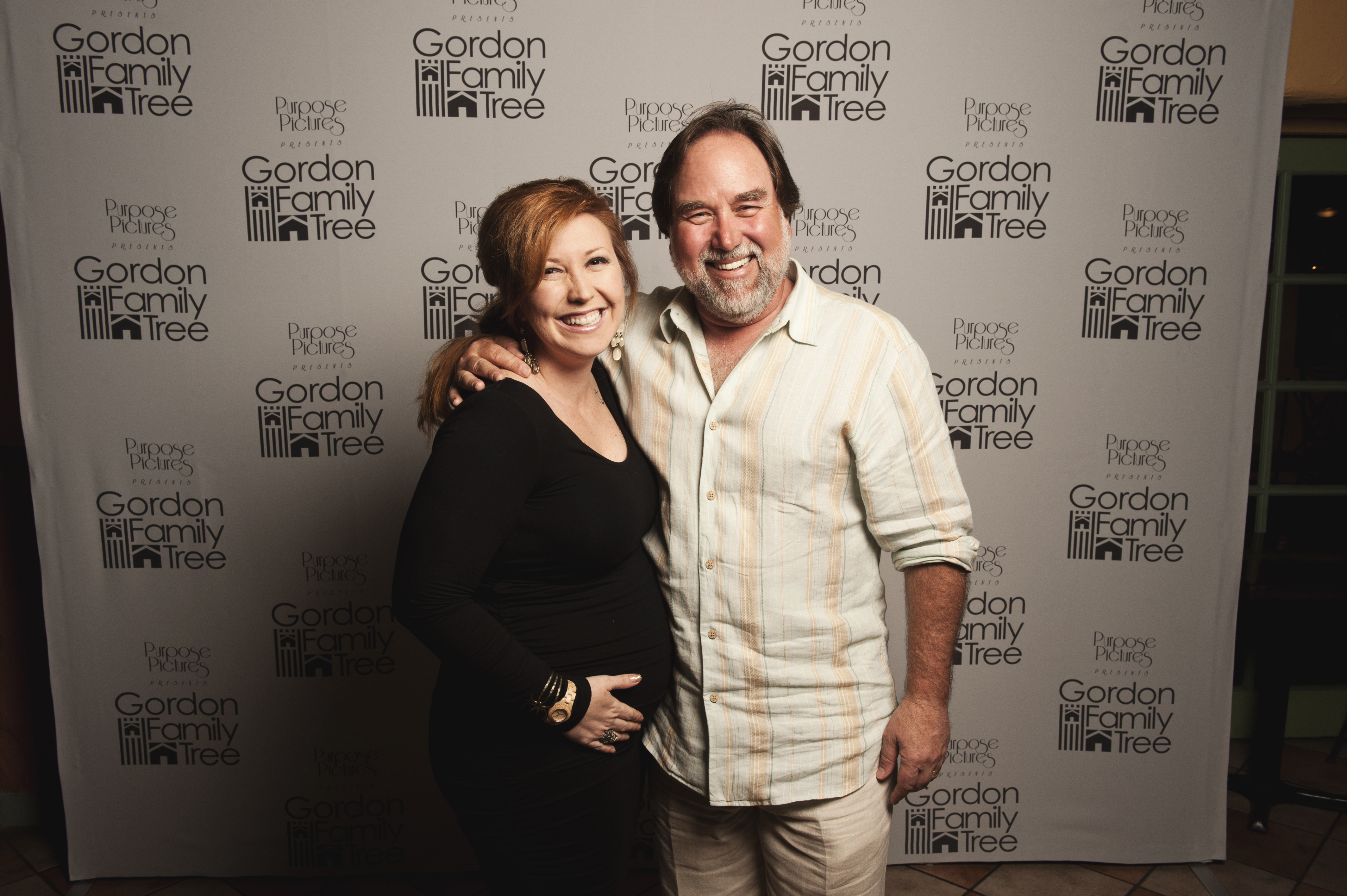 'Gordon Family Tree' World Premiere. A VERY PREGNANT Exec Producer/Actress Jennica Schwartzman and on-screen Father Actor Richard Karn.