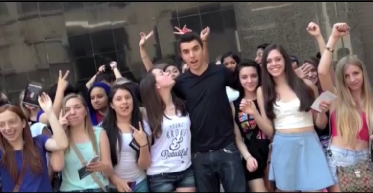 Fans 2013 outside of a concert in nyc with Christopher McGinnis 15 yrs old