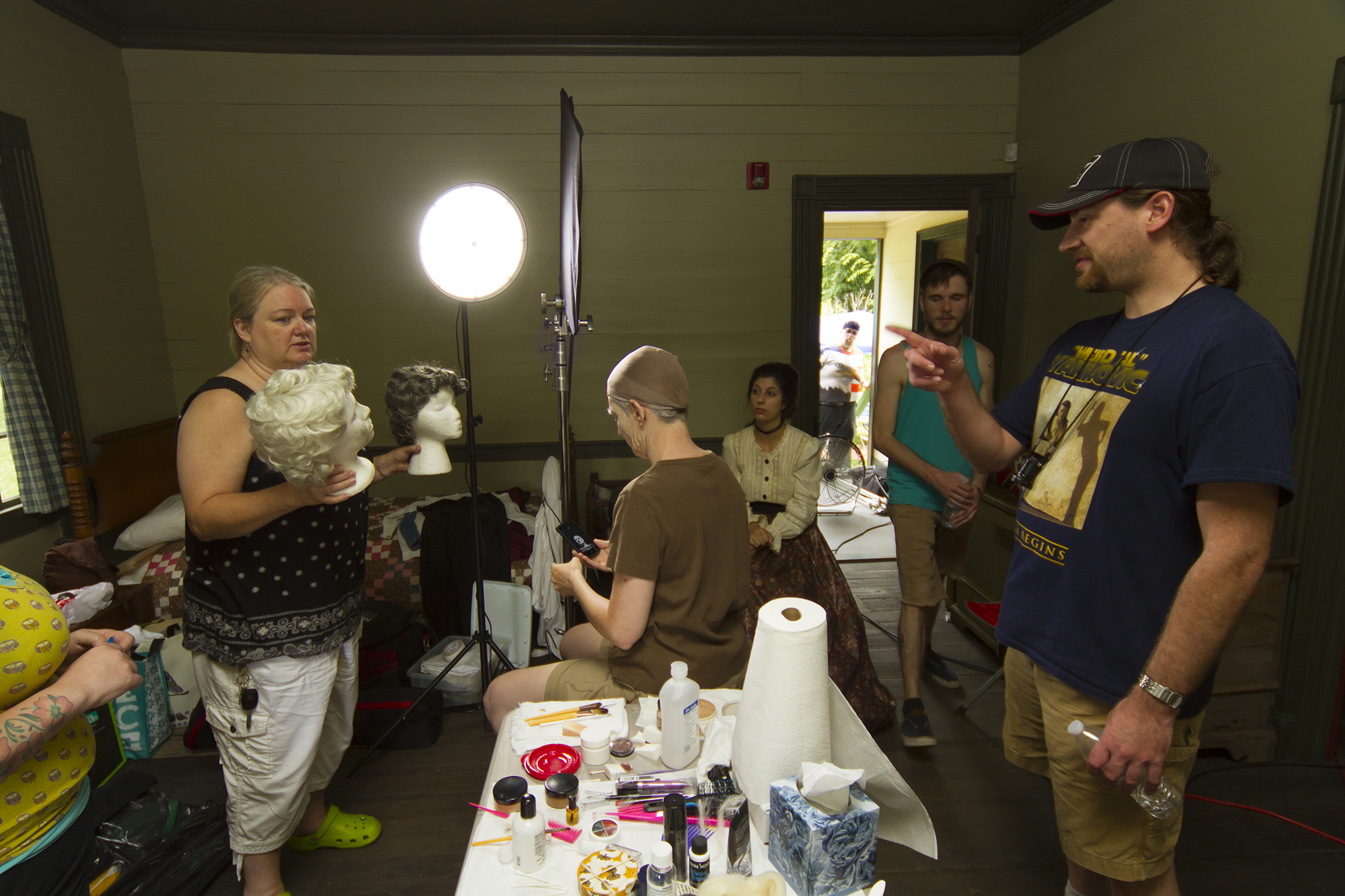 James Cotton on set of The Tell-Tale Heart.