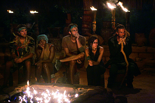 Still of Tamara Johnson, Benjamin Wade, James Thomas Jr., Erinn Lobdell and Stephen Fishbach in Survivor (2000)