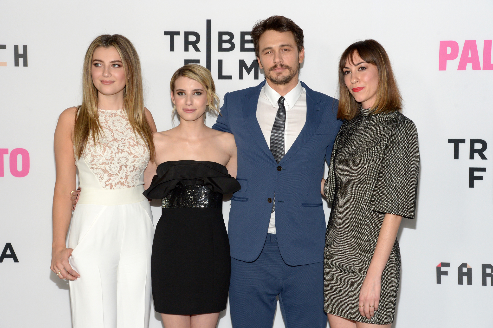 Gia Coppola, James Franco, Emma Roberts and Zoe Levin at event of Palo Alto (2013)