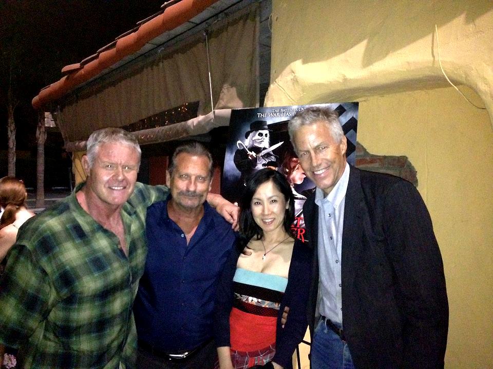 Premiere of 'Puppet Master X:Axis Rising' at Raleigh Studios Hollywood with other casts left to right: Brad Potts, Paul Thomas Arnold, and Kurt Sinclair.