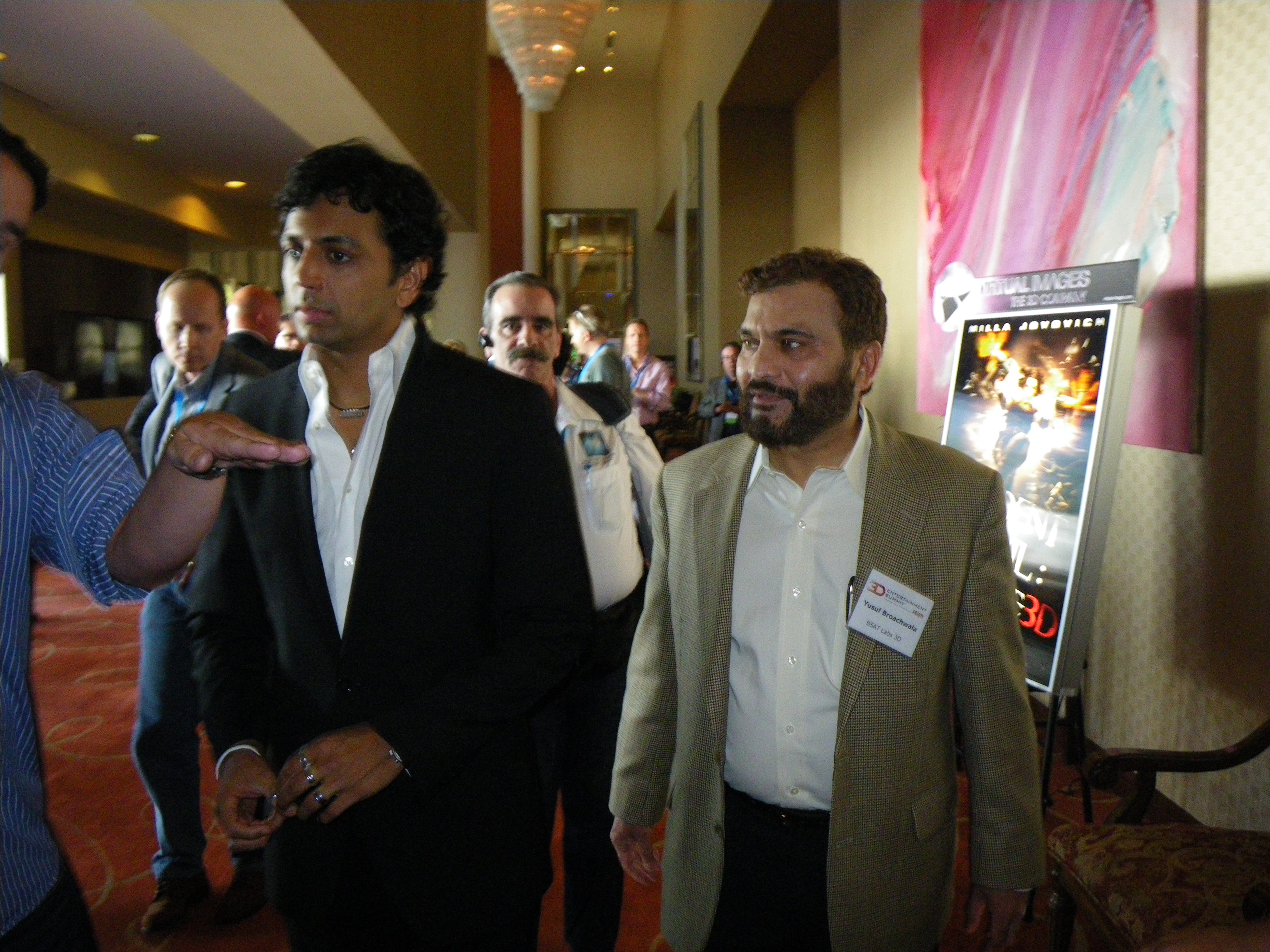 Yusuf Baruch with M. Night Shyamalan at 3D Film Summit