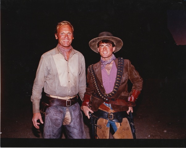 Tab Hunter and Allan Glaser on set of LUST IN THE DUST.