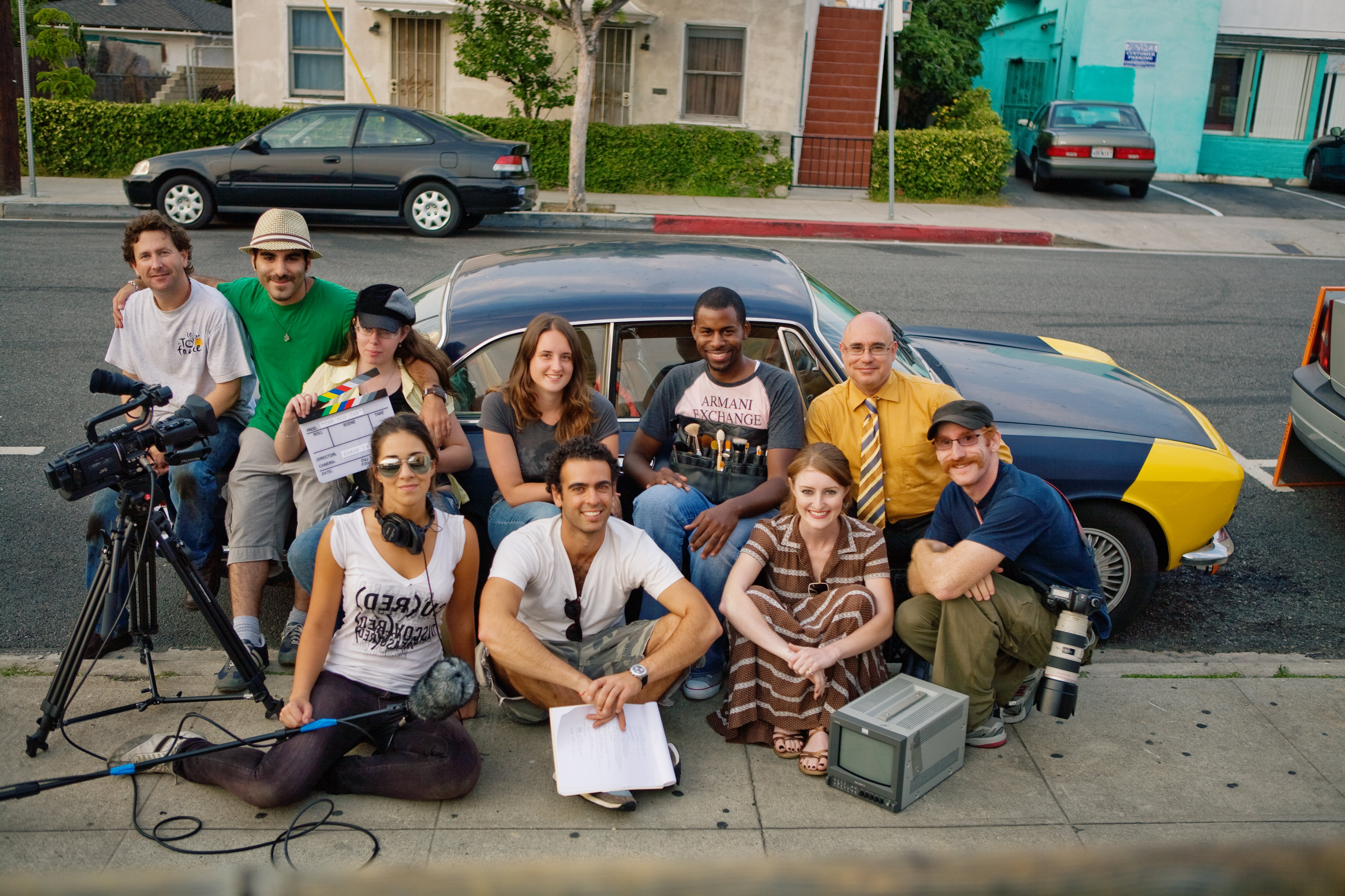 The cast and crew of The Old Car