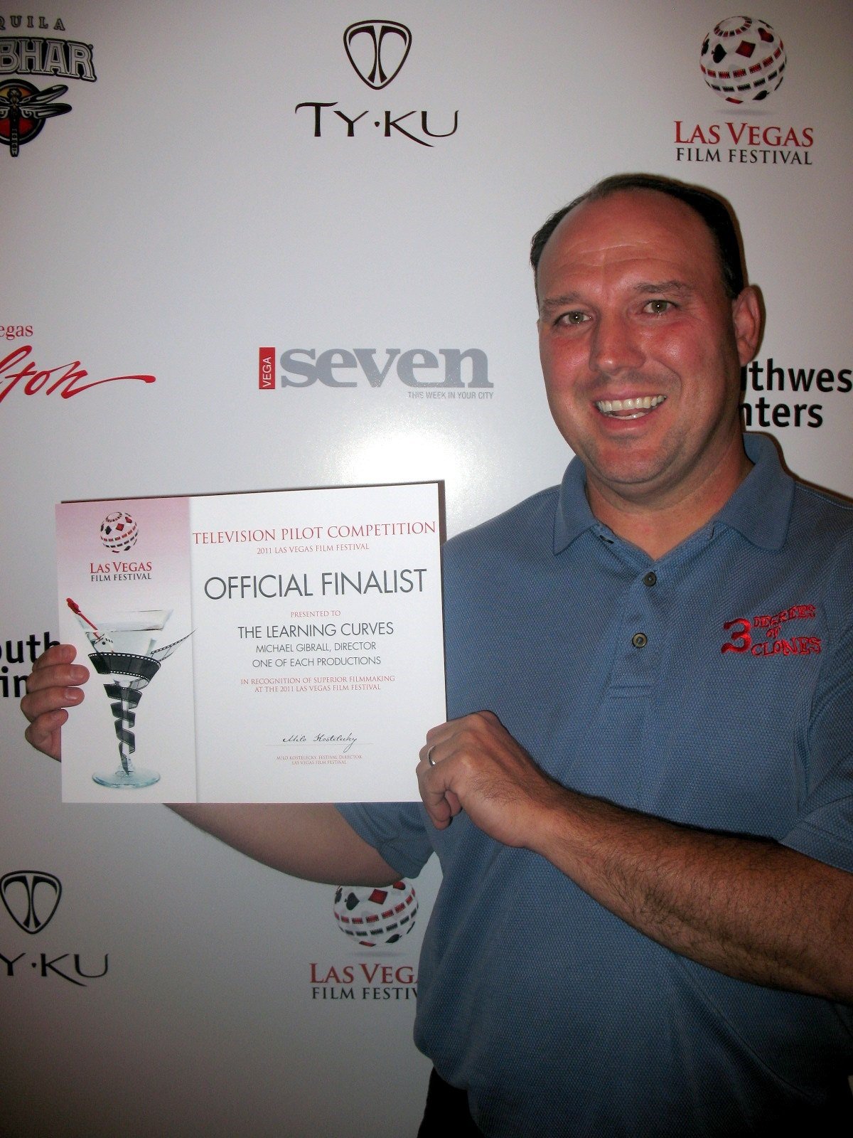 Dwyte Brooks accepts the Official Finalist Award at the 2011 Las Vegas Film Festival for all involvied in 