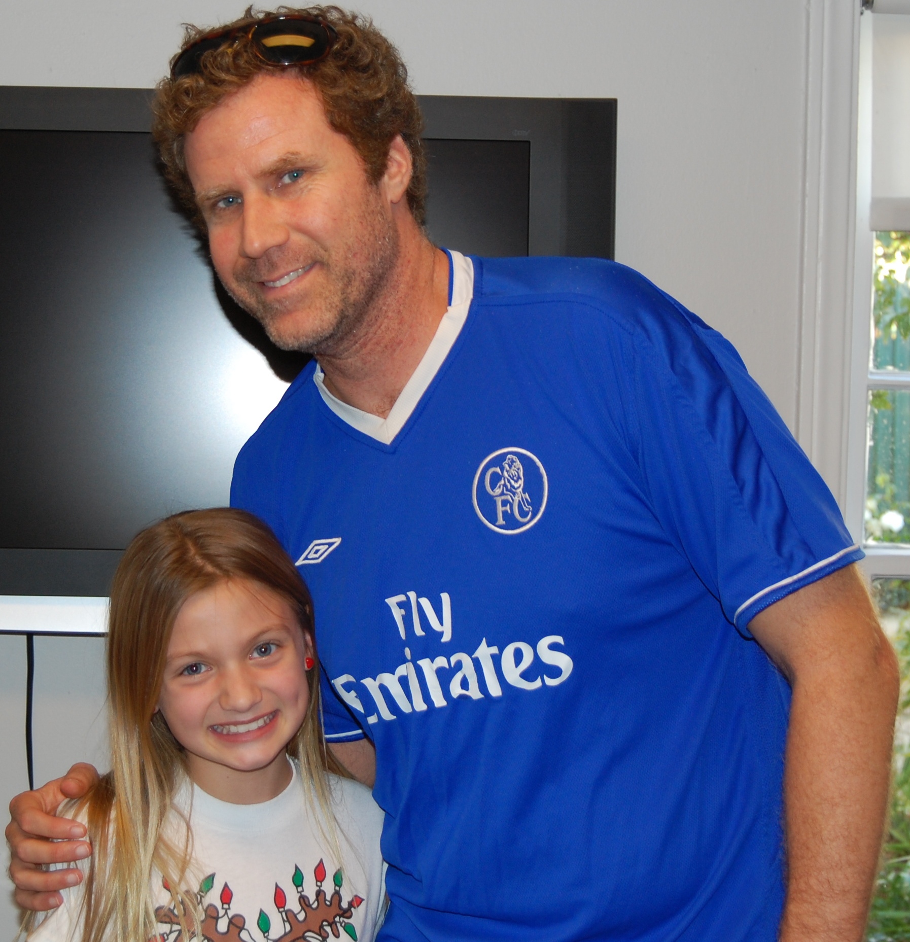 Laci with Will Ferrell behind the scenes of Funny or Die Productions
