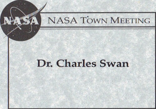 Dr. Charles Swan invited to the NASA meeting by the Administrator