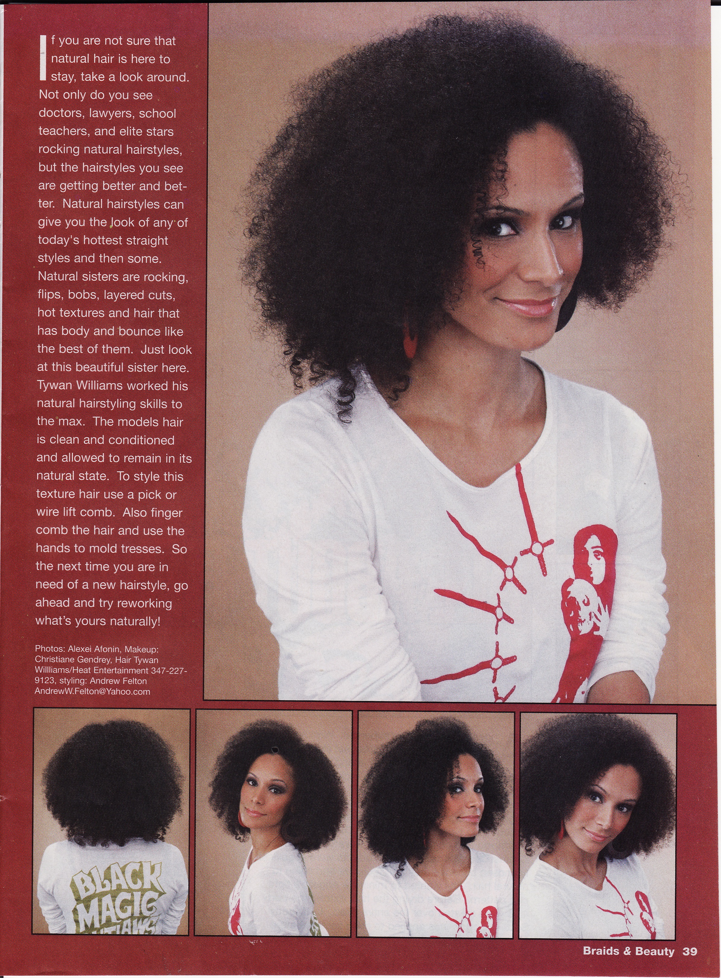 Dominique Jackson Hair Model Tear Sheet (Hype Hair Magazine).