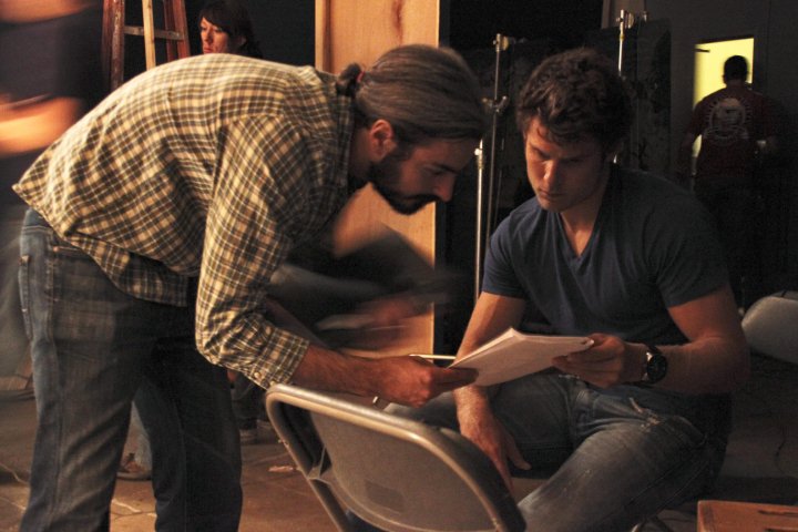 Damian Horan and Travis Van Winkle on the set of Children of the Air