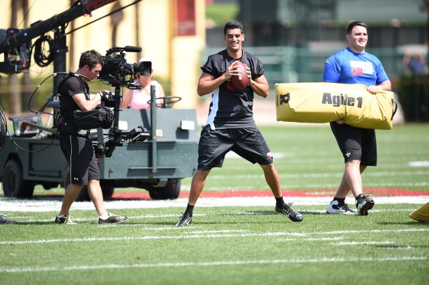 Filming with Marcus Mariota for ESPN's Gruden QB Camp 2015