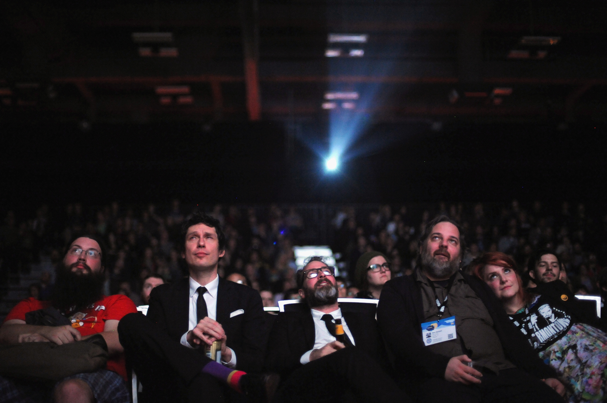 Jeff Bryan Davis, Dan Harmon, Erin McGathy, Neil Berkeley and Spencer Crittenden at event of Harmontown (2014)