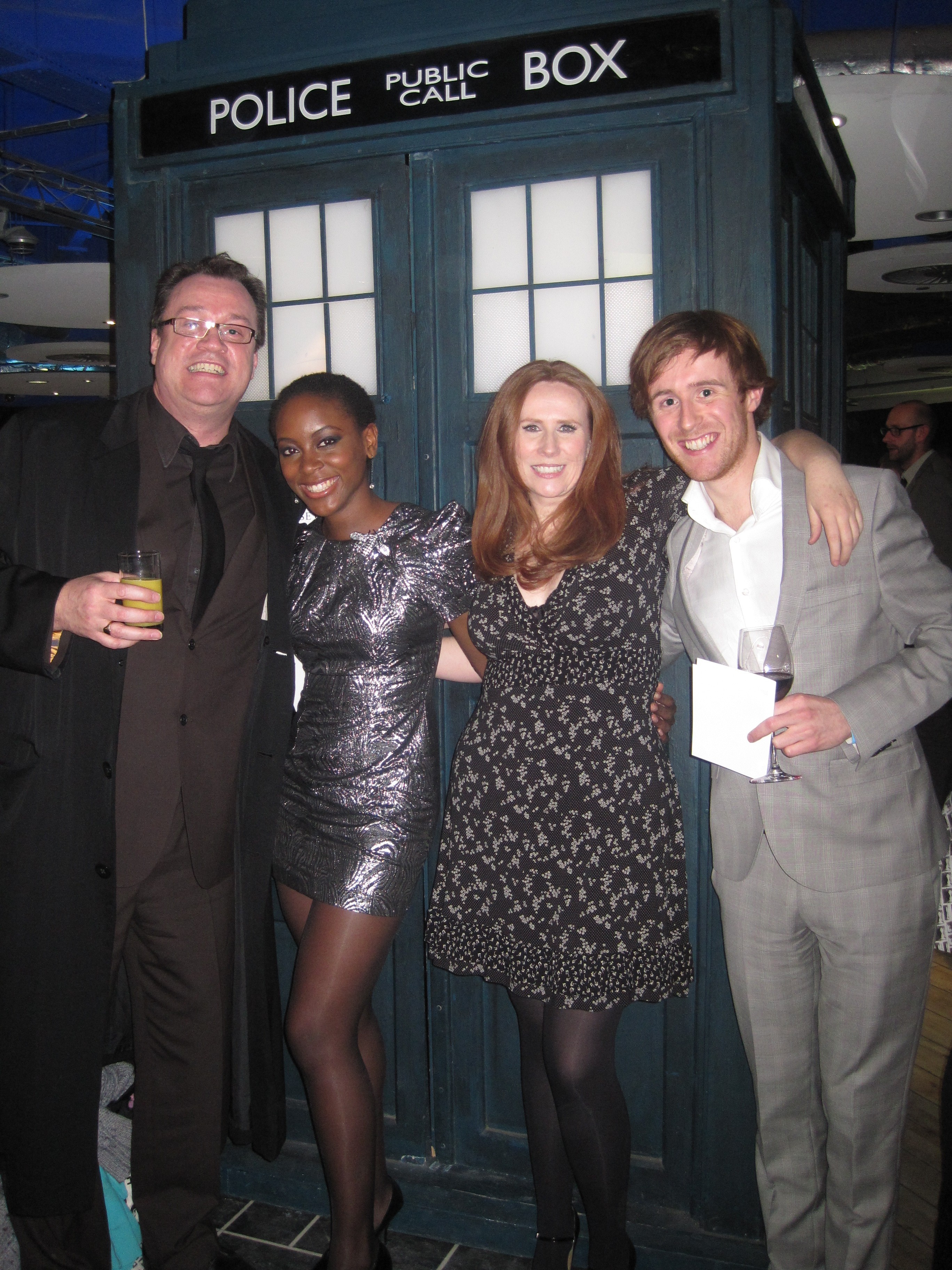 Tracy Ifeachor with Russell T Davies, Catherine Tate and John Heffernan at Dr Who Screening