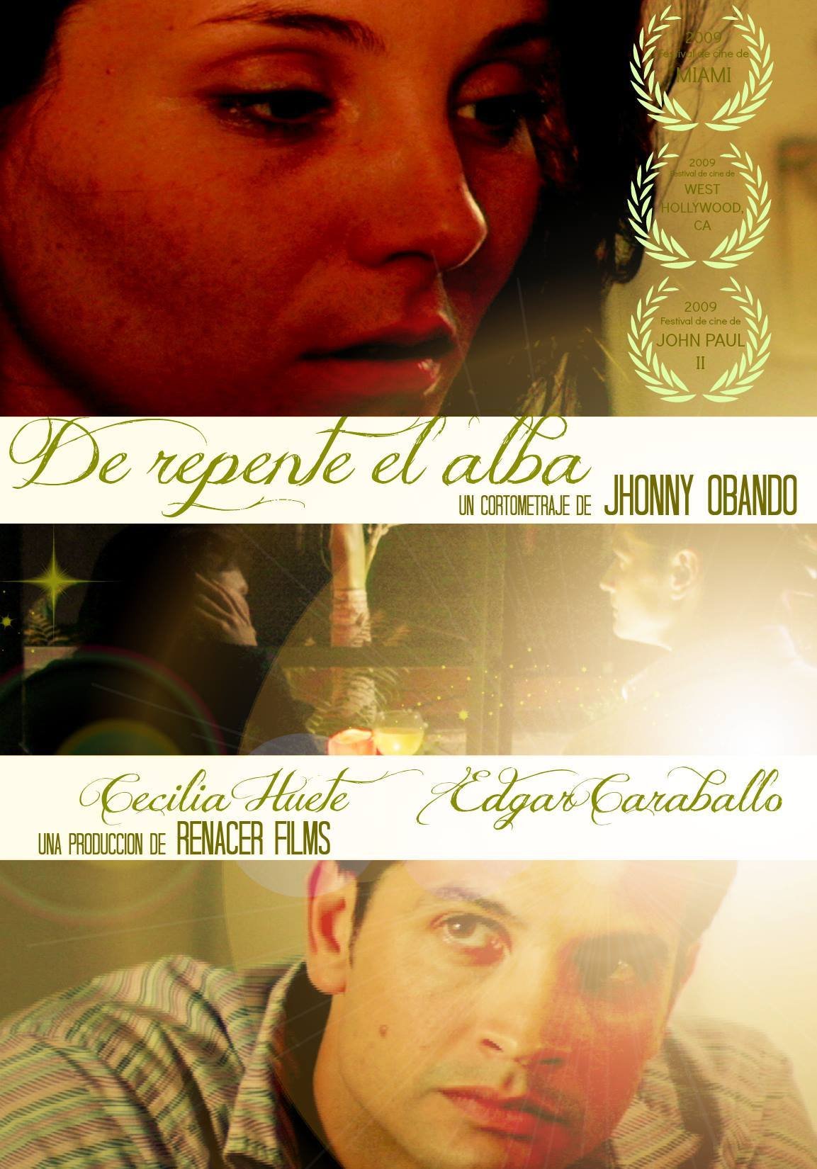 Jhonny Obando, Edgar Caraballo and Cecilia Huete in De repente el Alba (2008)