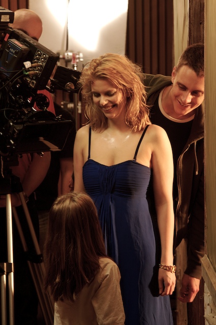 Actress Silje Reinåmo and Director Aleksander Nordaas, on the set; In Chambers (2008)