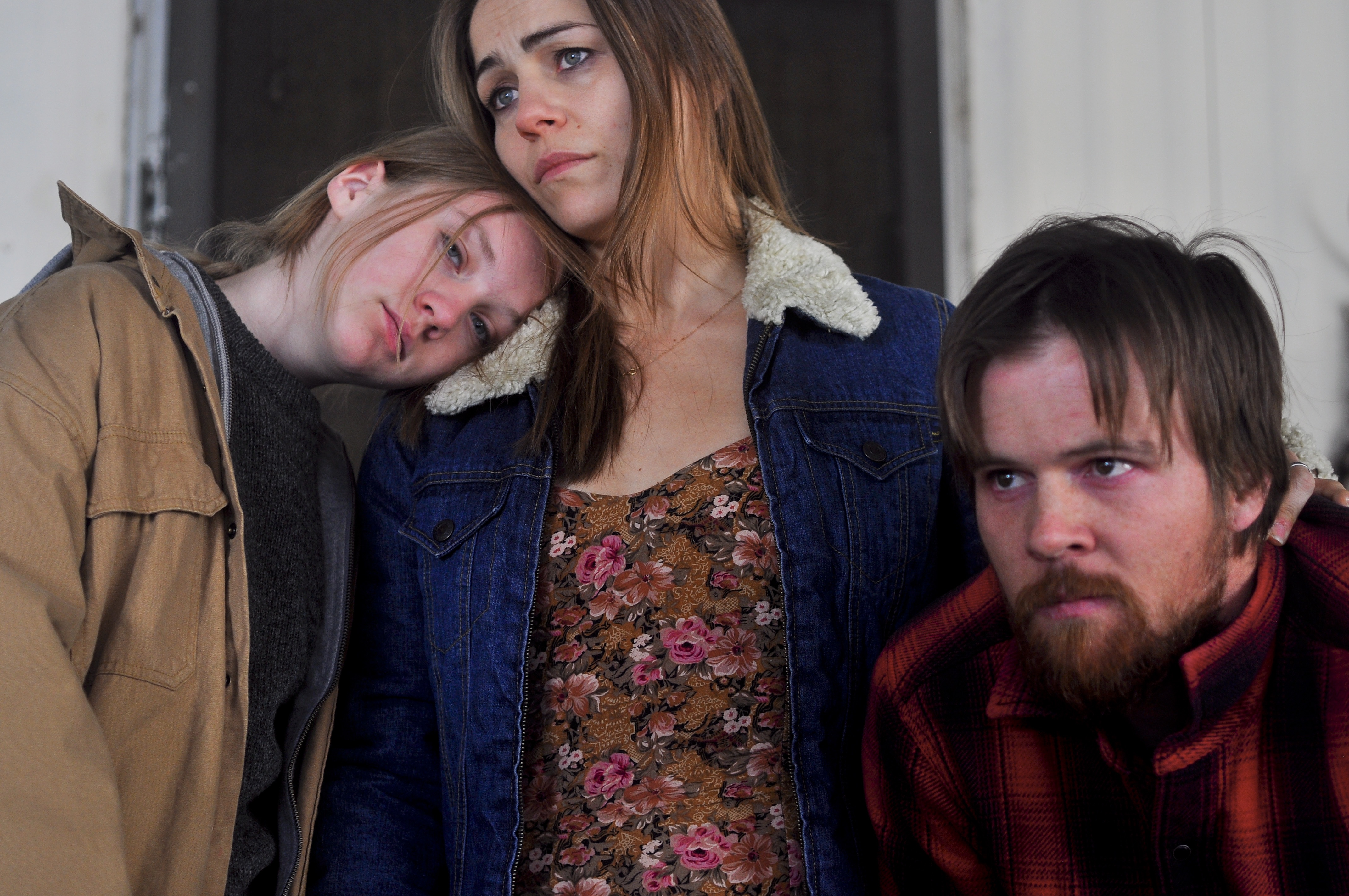 Camille Celestine, Nell Teare and Zac Titus on the set of Rabbits