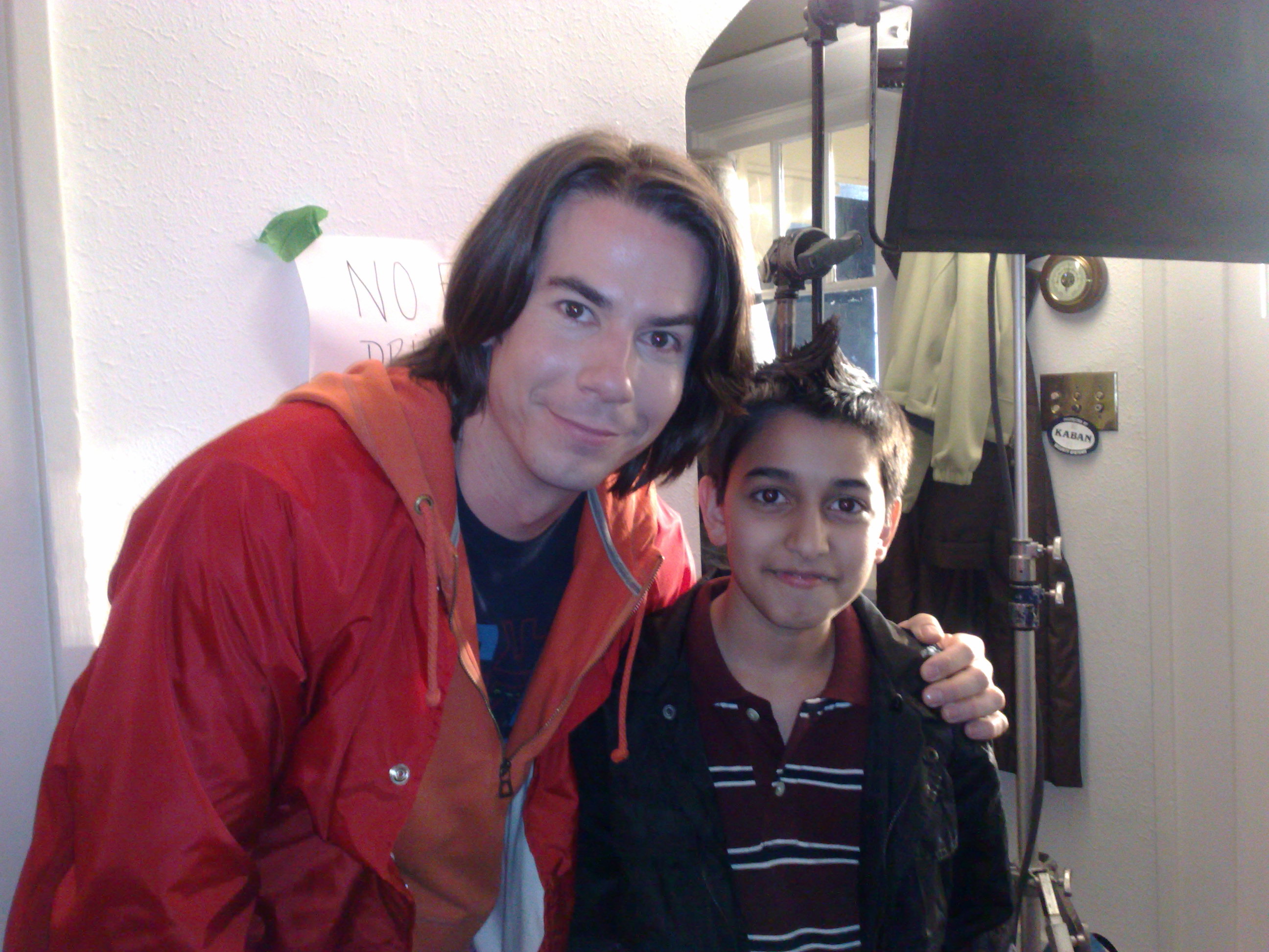 Me on set with Jerry Trainor n the movie The Best Player
