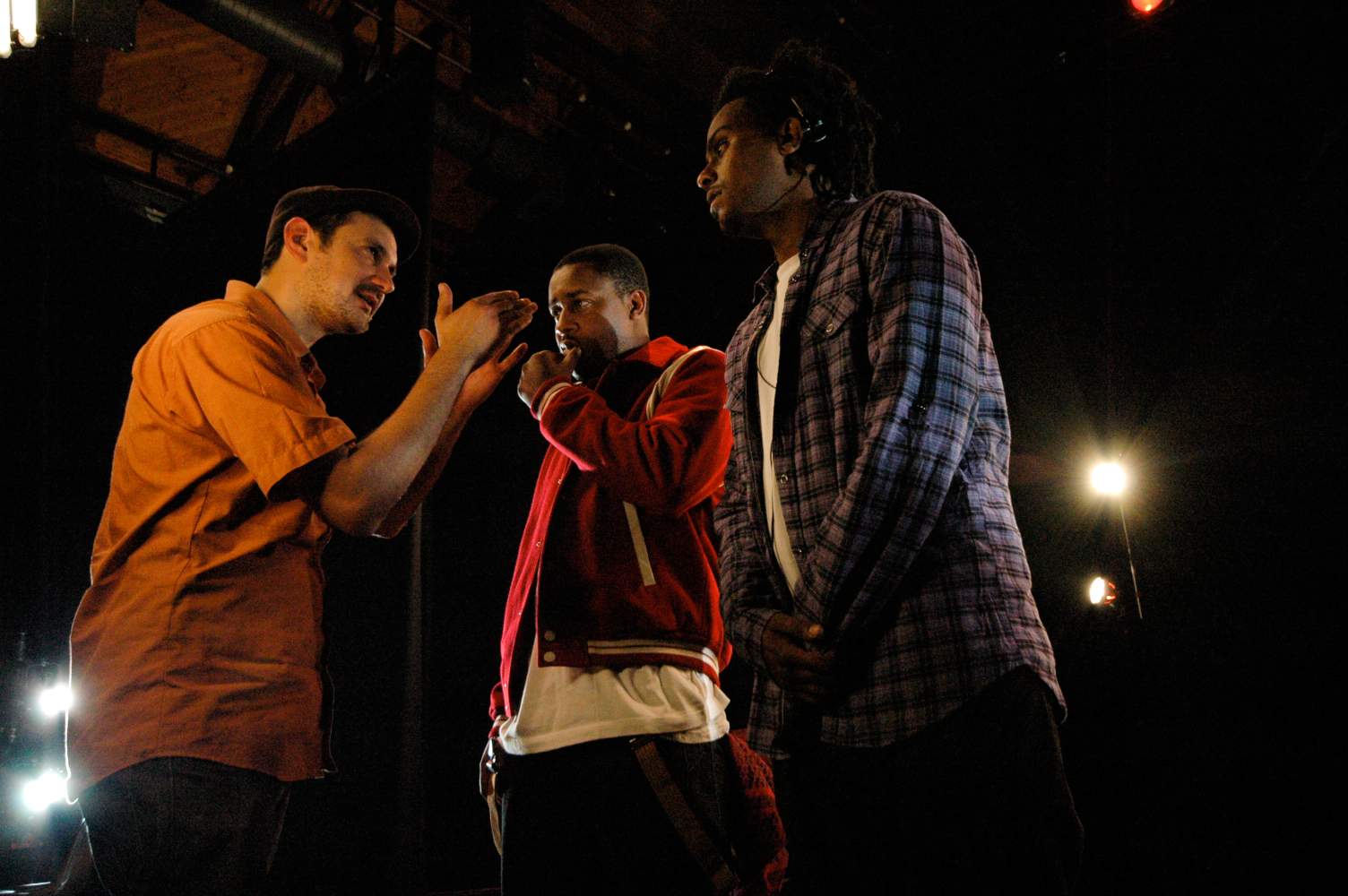 Directing on set for hip hop group Diafrixs Lets Go music video.