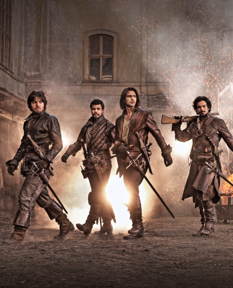 Tom Burke, Santiago Cabrera, Luke Pasqualino and Howard Charles in The Musketeers (2014)