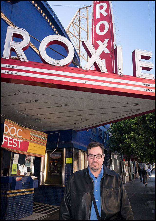 Ted Fisher stands outside the Roxie Theater during the San Francisco Documentary Festival, Monday, November 12, 2012.