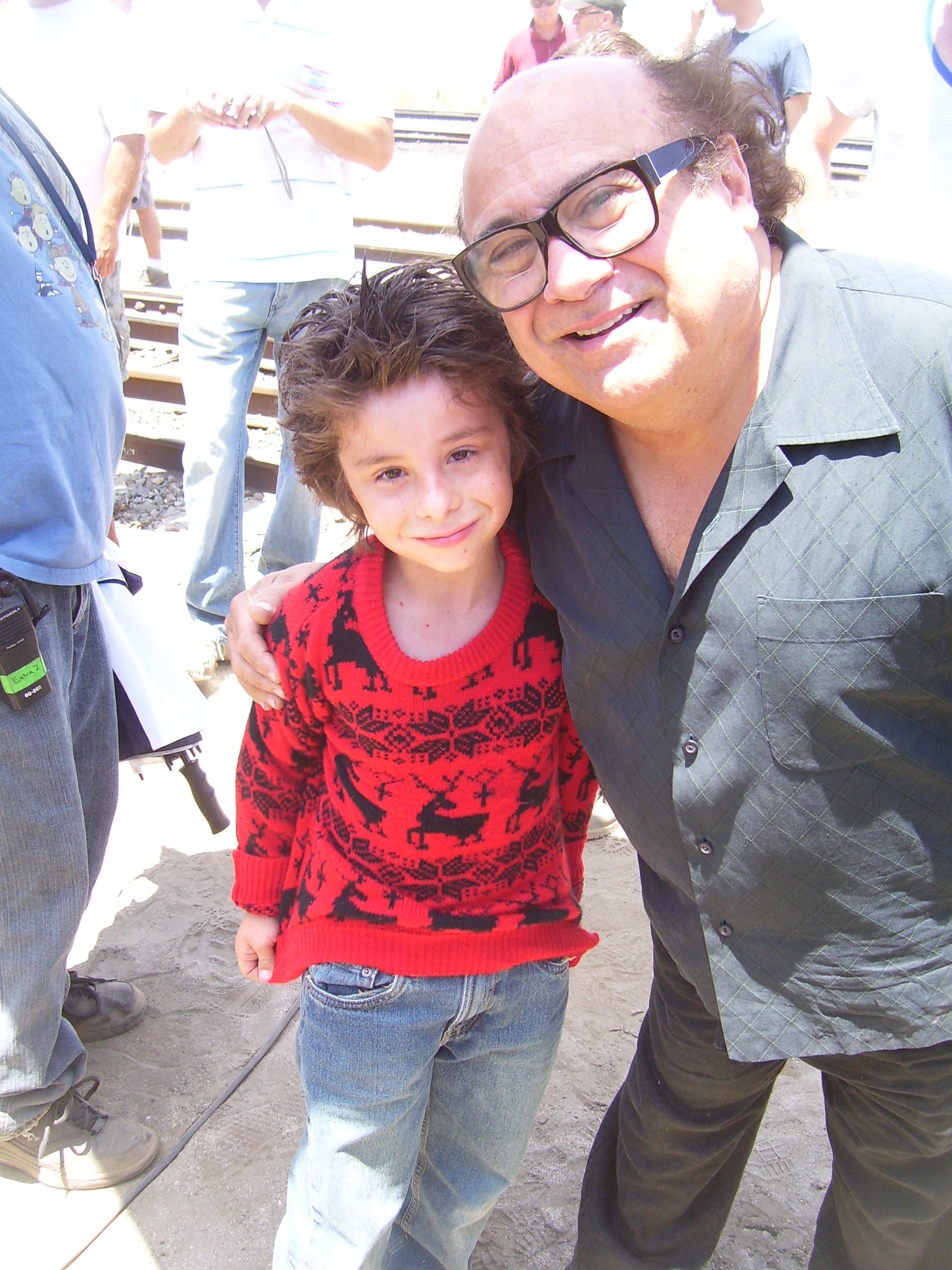 Robbie Tucker & Danny Devito on set of It's Always Sunny In Philadelphia 7/09