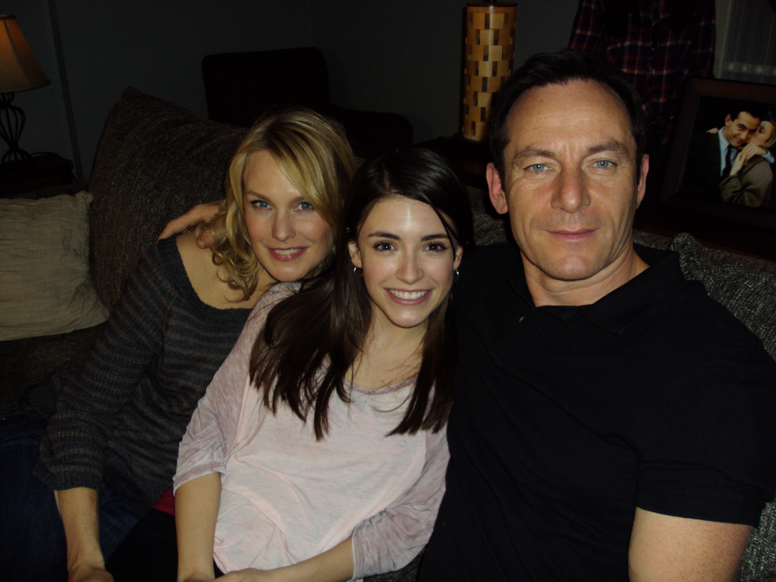 Laura Allen, Daniela Bobadilla and Jason Isaacs on the set of NBC's AWAKE