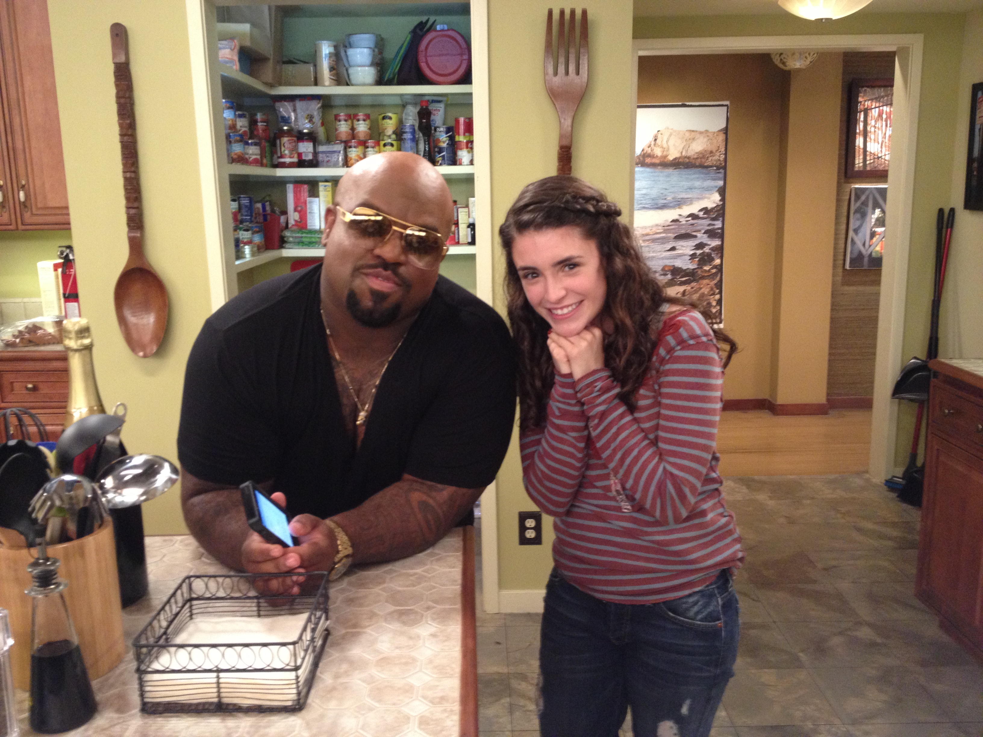 Cee Lo Green and Daniela Bobadilla on the set of FX's ANGER MANAGEMENT