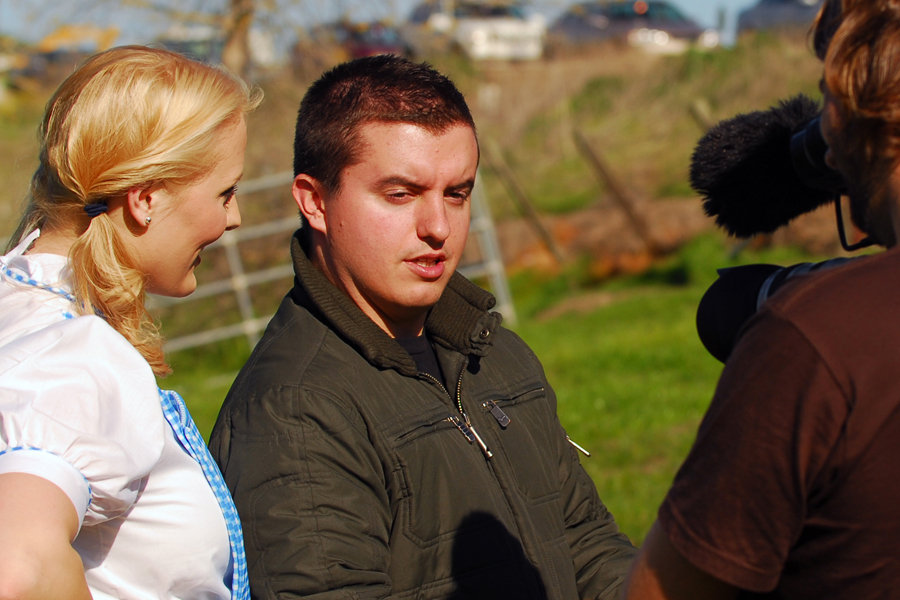 Actor/Director George Retelas directs a scene for Rachael Ferris.