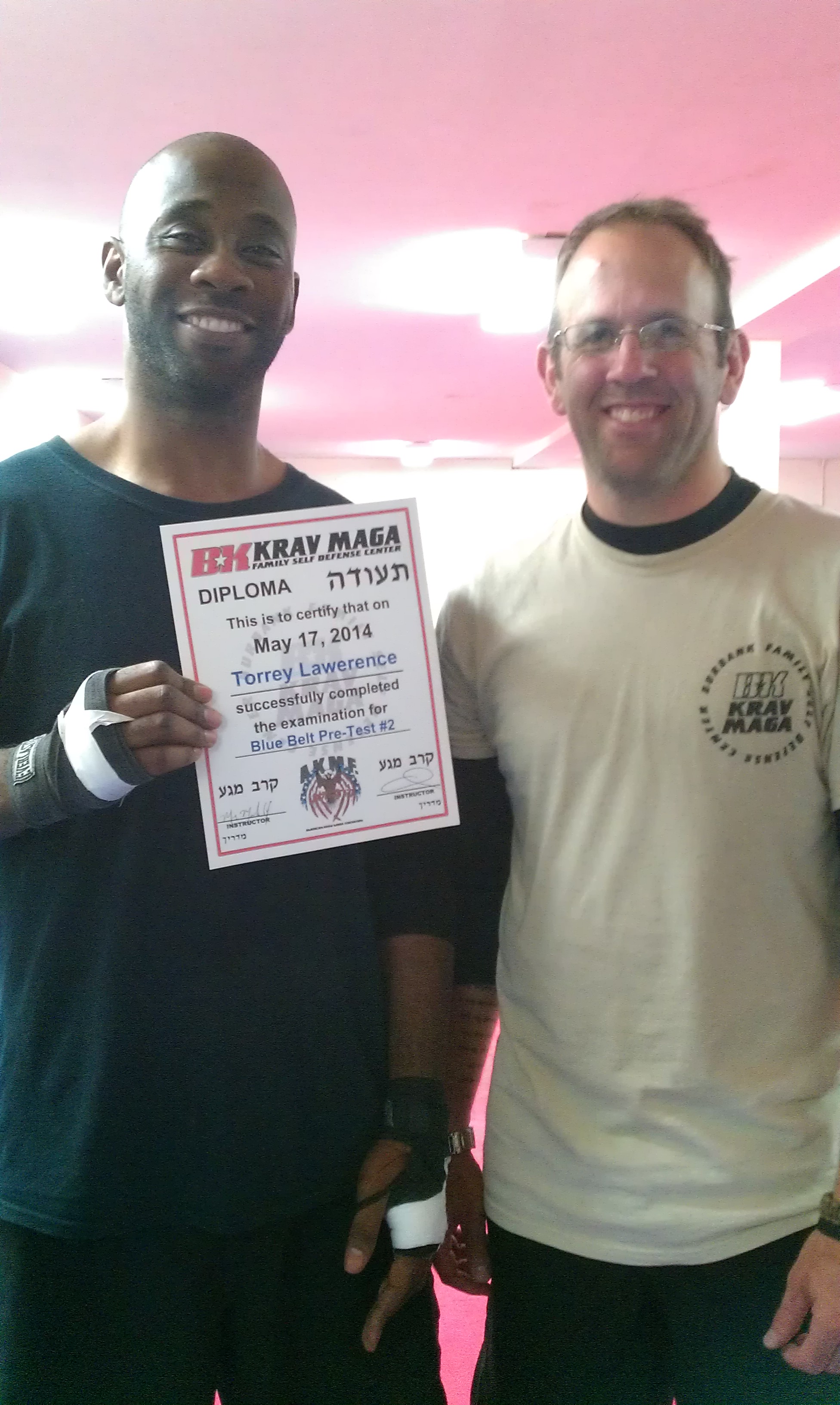 Torrey Lawrence received his Blue Belt Pre Test #2 in May/2014