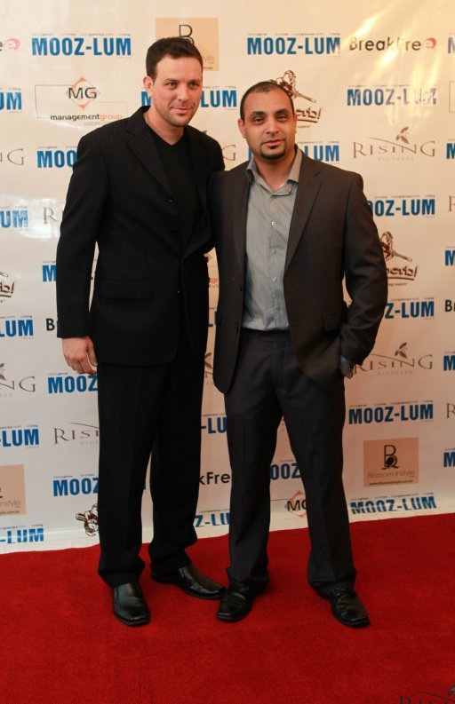 Drew Pearson and Ronnie S Riskalla at event of the Official Australian premiere of Moozlum at HOYTS