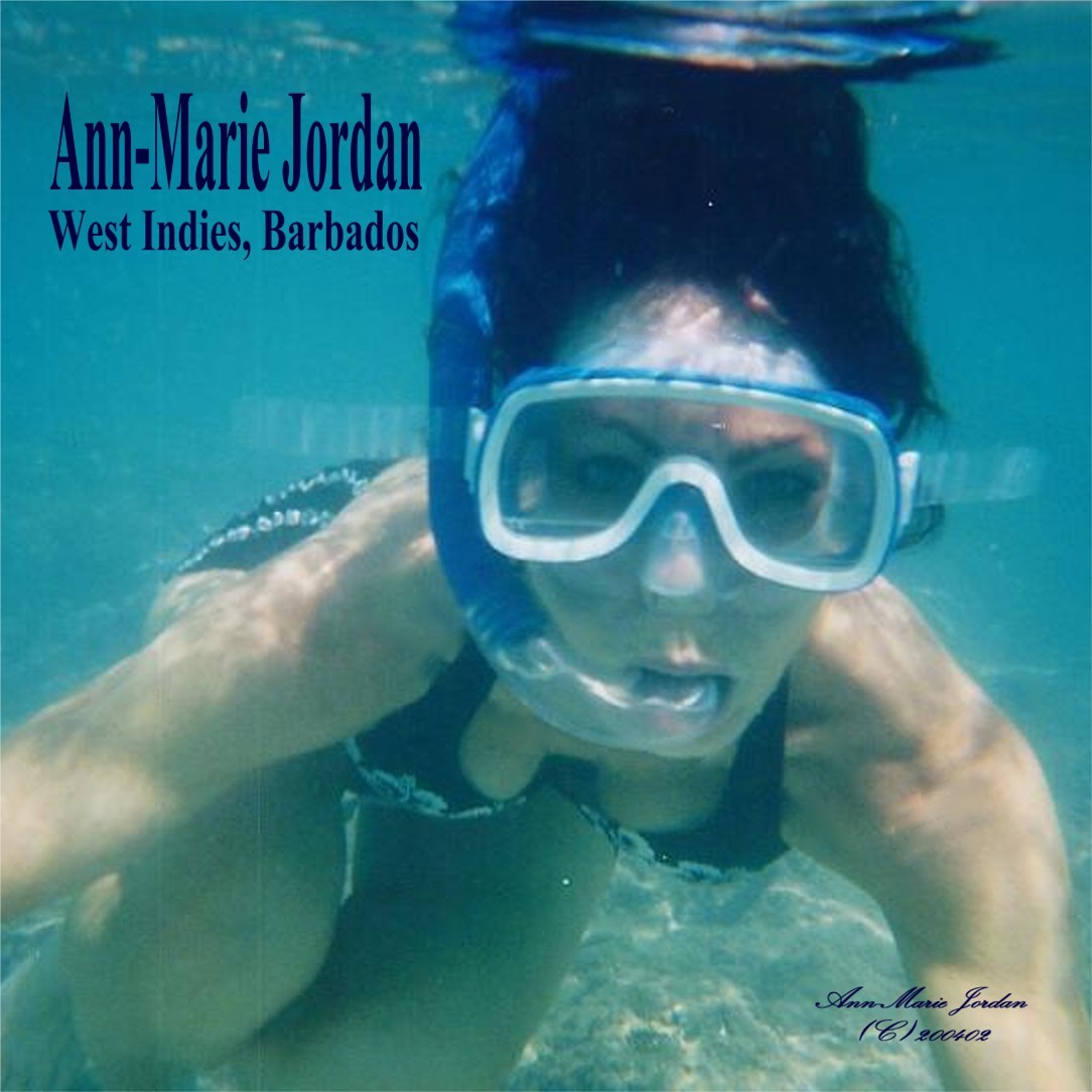 Ann-Marie Jordan in water of Barbados.