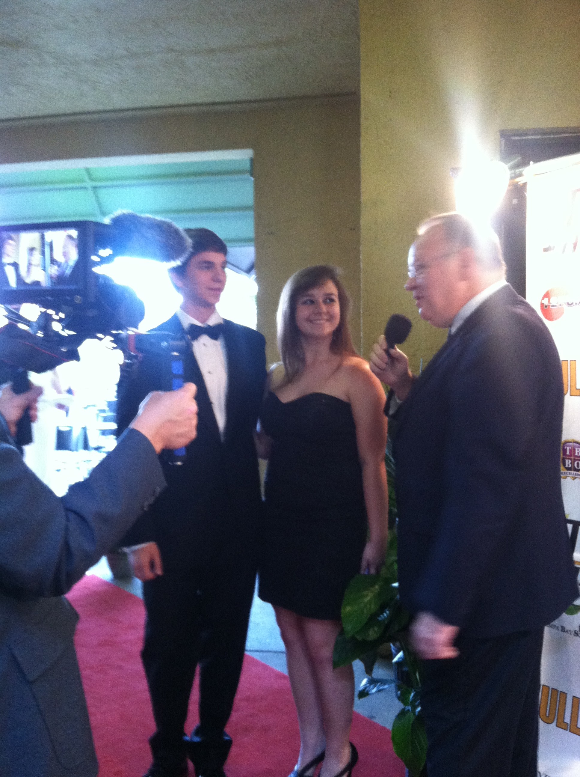 Catherine giving an interview on The Red Carpet.