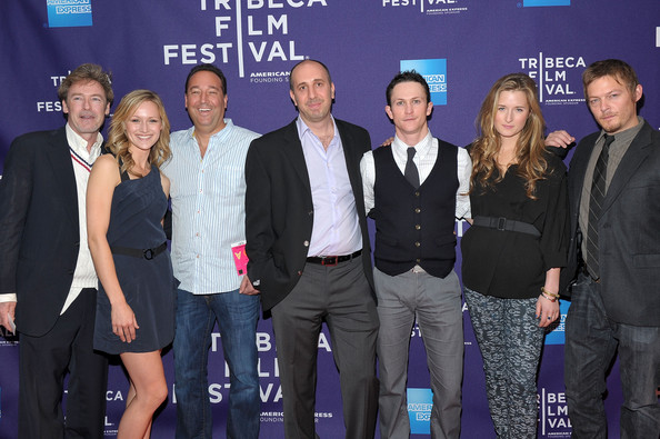 (L-R) James McCaffrey, Kerry Bishe, Ron Stein, Jonathan Tucker, Grace Gummer and Norman Reedus attend the premiere of 