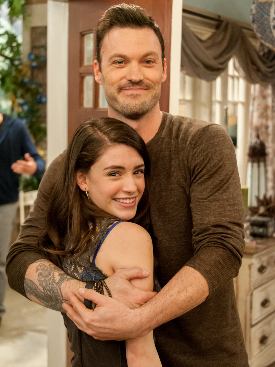 Daniela Bobadilla and Brian Austin Green on the set of FX's ANGER MANAGEMENT