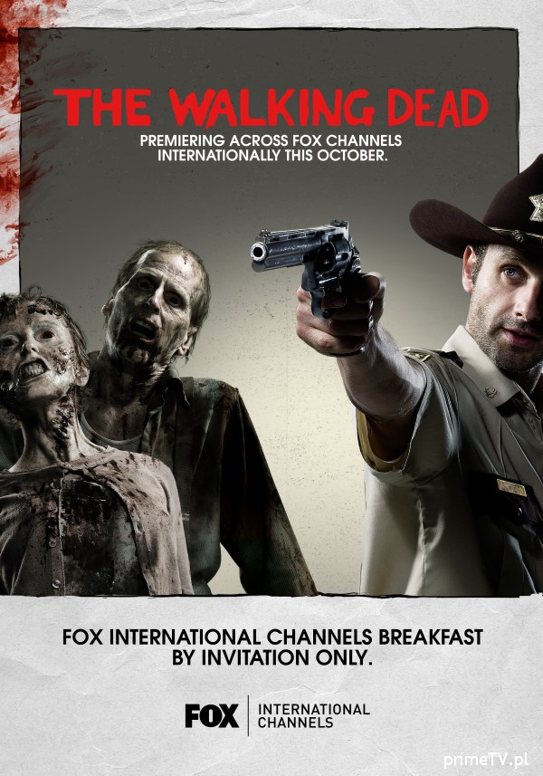 On poster for FOX international Channels, promoting The Walking Dead TV Series