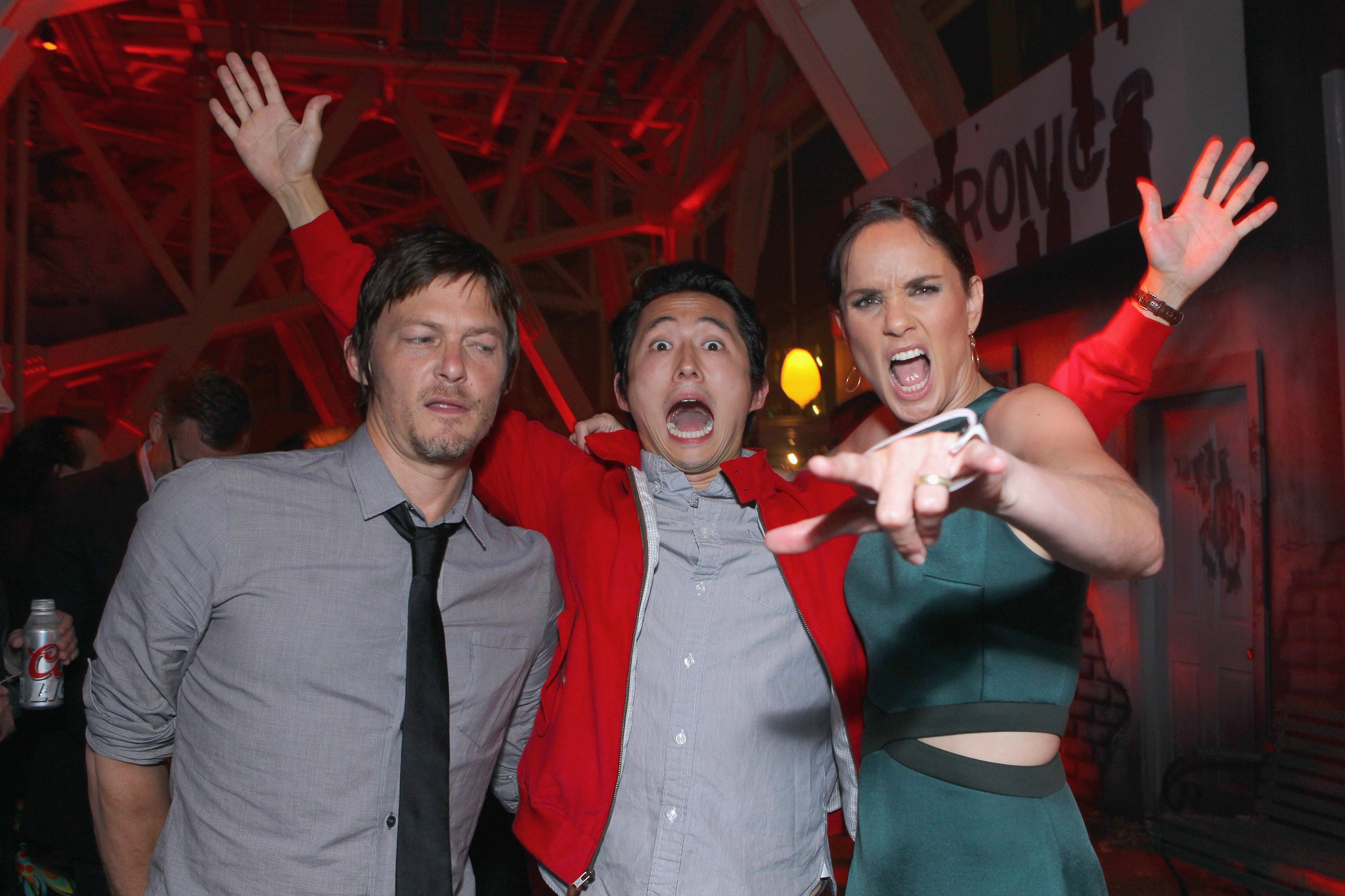 Norman Reedus, Sarah Wayne Callies and Steven Yeun at event of Vaiksciojantys negyveliai (2010)