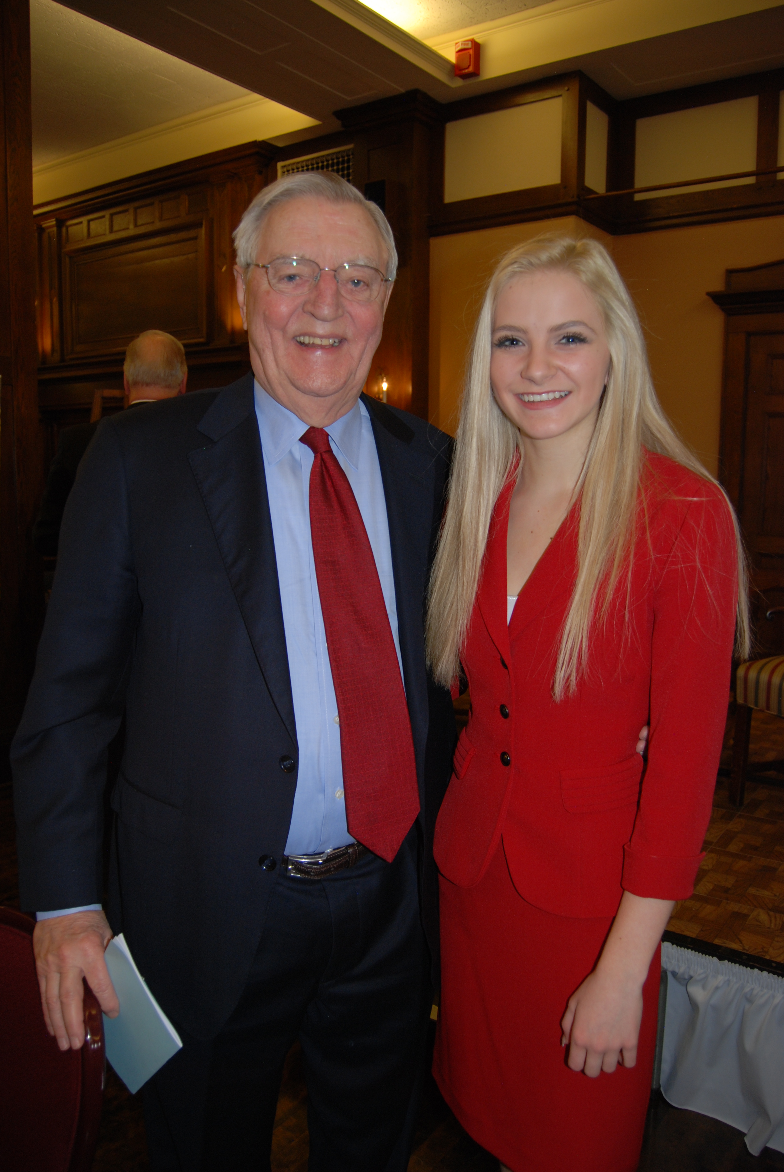 Michelle Bergh with former VP Walter Mondale at the MN Consular Corps Luncheon.