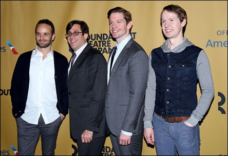 Nick Mills, Michael Cohen, Rory O'Malley, and David Turner at the Roundabout Theatre Company's Gala reading of Merton in the Movies starring Jim Parsons.