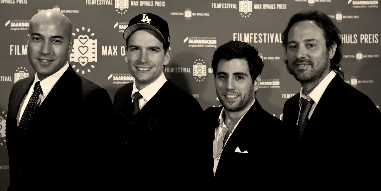 From left to right: Fabio Costabile, Nicolai Schwierz, Daniel Hayek, Roberto Ricci. At the Film Festival Max-Ophüls-Preis 2013