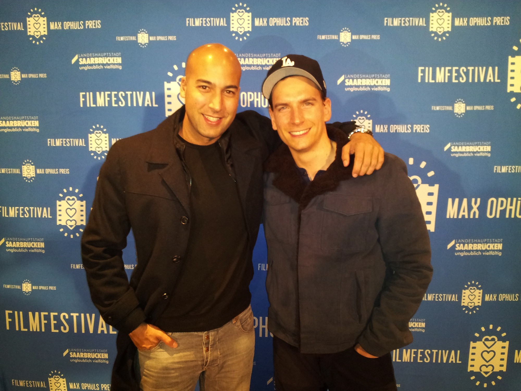 Fabio Costabile (left) with director Nicolai Schwierz at the Film Festival Max-Ophüls-Preis 2013