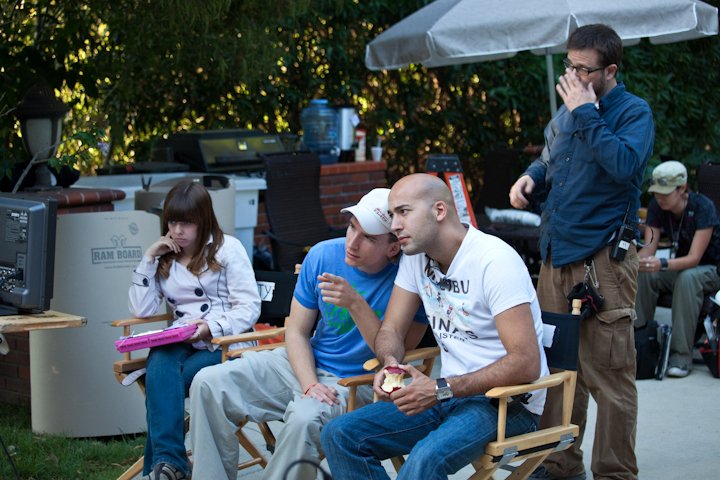 Director Nicolai Schwierz (left) and Producer Fabio Costabile on the set of 'Grey Sheep'