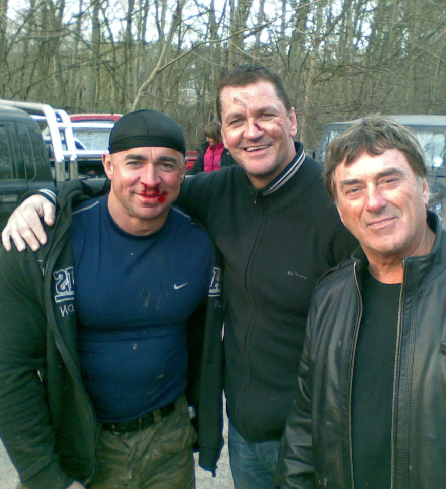 Me, Craig Fairbrass, and Billy Murray on the set of 